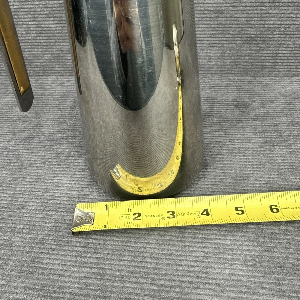 Vintage GB Inox 18-10 Stainless Steel Creamer Pitcher Gold Finial Made in‎ Italy
